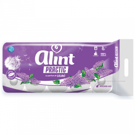 SHOP - Hartie igienica Alint Practic flori de liliac 3 straturi,10 role