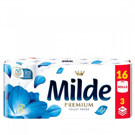 House Cleaning - Hartie igienica Milde Cool Blue, 3 straturi, 16 role