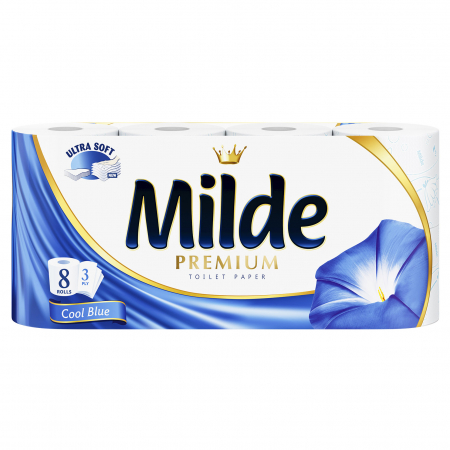 House Cleaning - Hartie igienica Milde Cool Blue, 3 straturi, 8 role