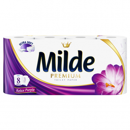 House Cleaning - Hartie igienica Milde Relax Purple, 3 straturi, 8 role