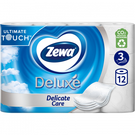House Cleaning - Hartie igienica Zewa Deluxe Delicate Care, 3 straturi, 12 role