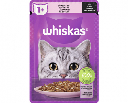 Pisici - Hrana umeda pentru pisici Whiskas Adult cu somon in sos 12 X 85 g