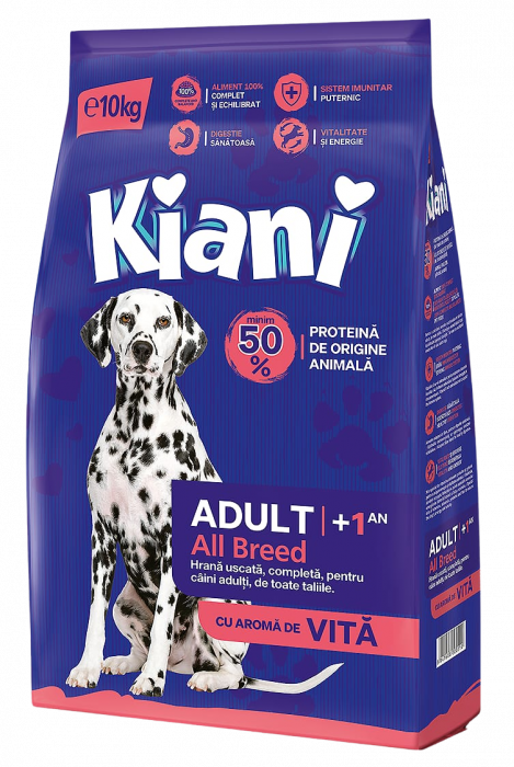 Hrana pentru caini - Hrana uscata pentru caini, Kiani, cu aroma de vita, 10 kg