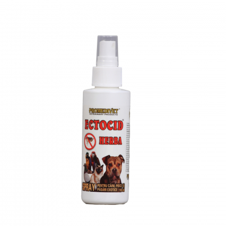 Ferma si gradina - Insecticid antiparazitar Ectocid Herba Spray pt caini pisici si pasari 100 ml 6424213002714