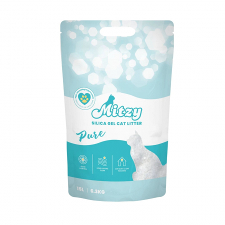 Igiena si ingrijire pisici - Mitzi ,Silica gel Cat Litter Pure 15 L