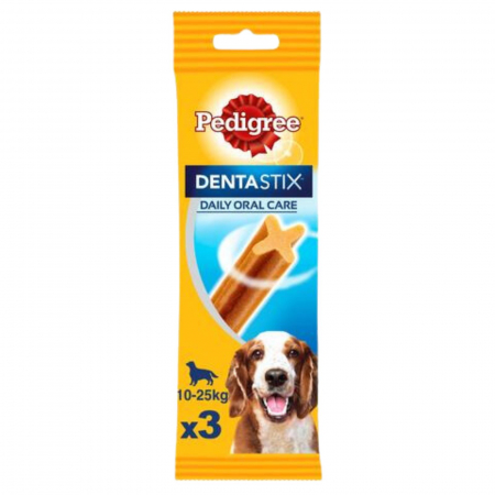 Vitamine si suplimente pisici - PEDIGREE DentaStix Daily Oral Care, recompense caini talie medie, 3 batoane
