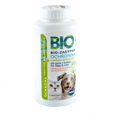 Pudra antiparazitara cu geranium BIO pentru caini si pisici, 100 g