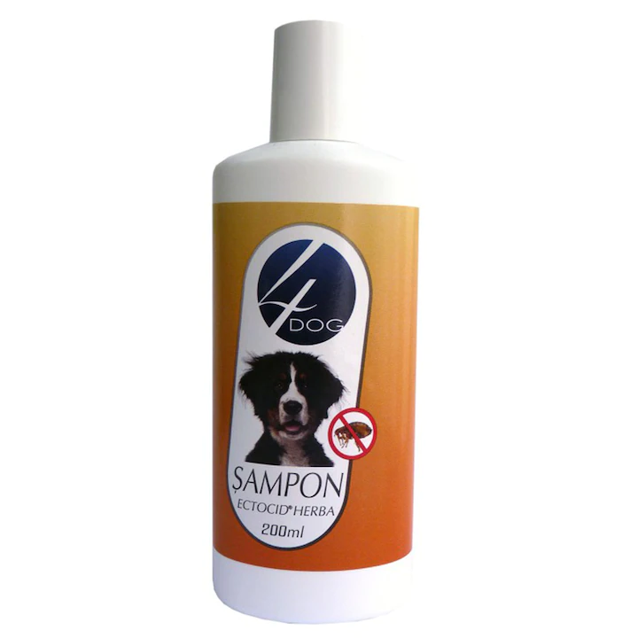Igiena si ingrijire caini - Sampon antiparazitar pentru caini 4 Dog, 200 ml
