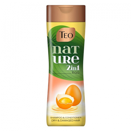 Ingrijirea parului & Hair styling - Sampon pentru Par Uscat si Deteriorat Teo Nature 2 in 1 Egg, cu Ou, 350 ml