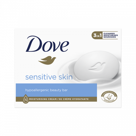 Igiena corpului - Sapun crema, Dove, Sensitive Skin, 90 g