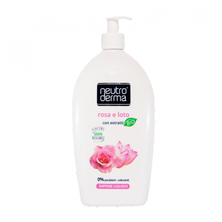 Sapunuri - Sapun lichid Neutro Derma, trandafiri si lotus, cantitate 1000 ml