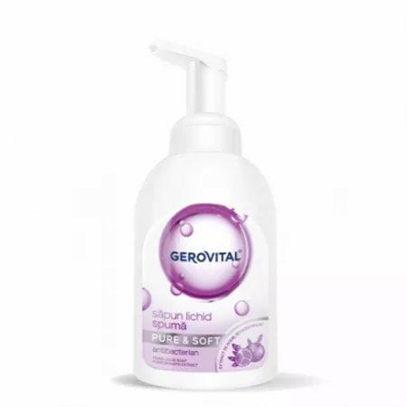 Sapunuri - Sapun Lichid Spuma Gerovital Antibacterian Pure & Soft, 300 ml