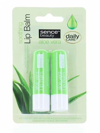Luciu si balsam de buze - Sence Beauty, Balsam de buze 2x4.3 g Aloe Vera