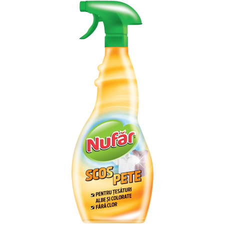 Solutii curatat pete - Solutie scos pete pentru tesaturi albe si colorate fara clor Nufar, 500 ml