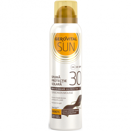 Hygiene - Spuma cu protectie solara Gerovital Sun, SPF 30, 150 ml