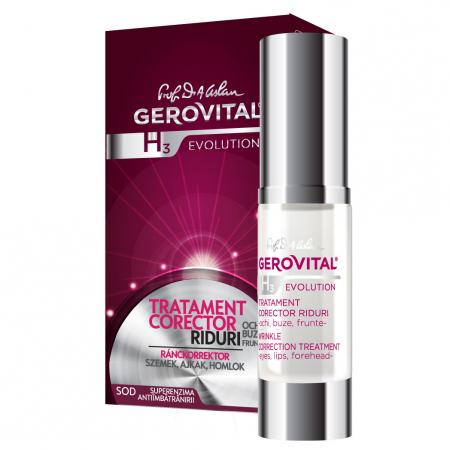 Beauty - Tratament Gerovital H3 Evolution corector riduri pentru ochi, buze, frunte, 15 ml