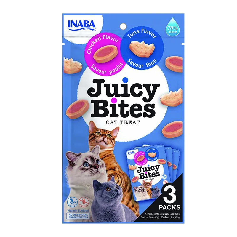 Churu Juicy Bites Recompense pentru Pisici cu Pui și Ton, fără cereale - 3 x 11.3 g [1]