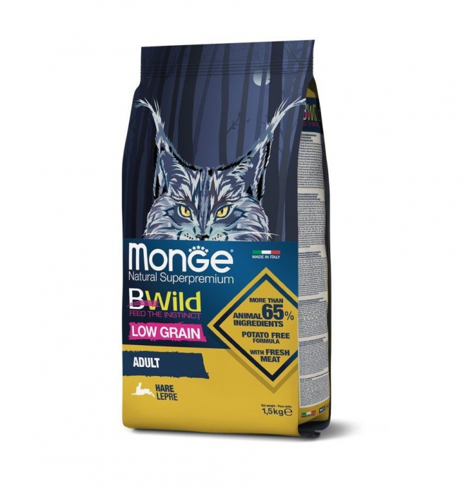 Monge Cat B-Wild Low Grain Adult - Iepure - 1.5 kg [1]