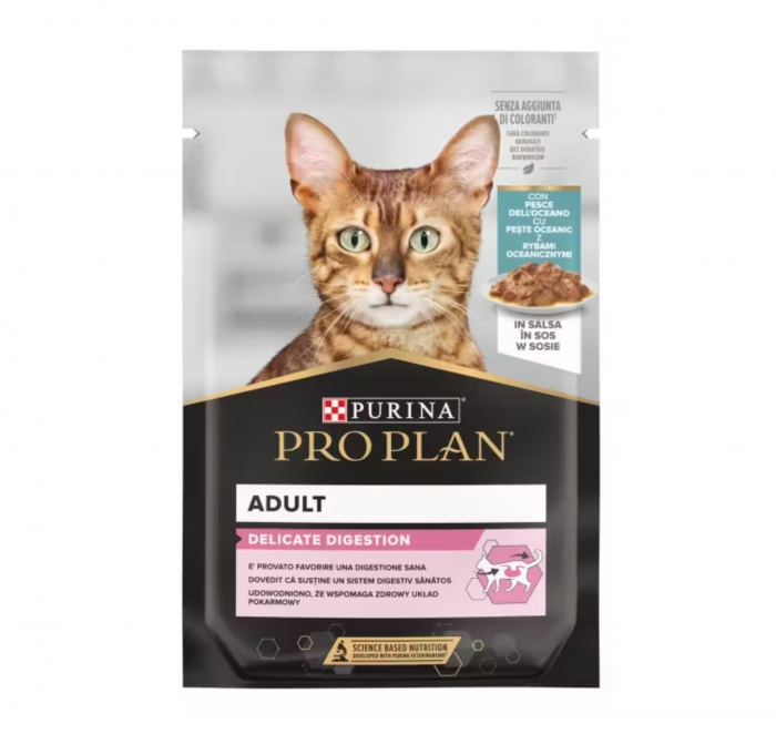 Purina Pro Plan Adult Cat Delicate Digestion - Pește Oceanic - plic 85 g [1]