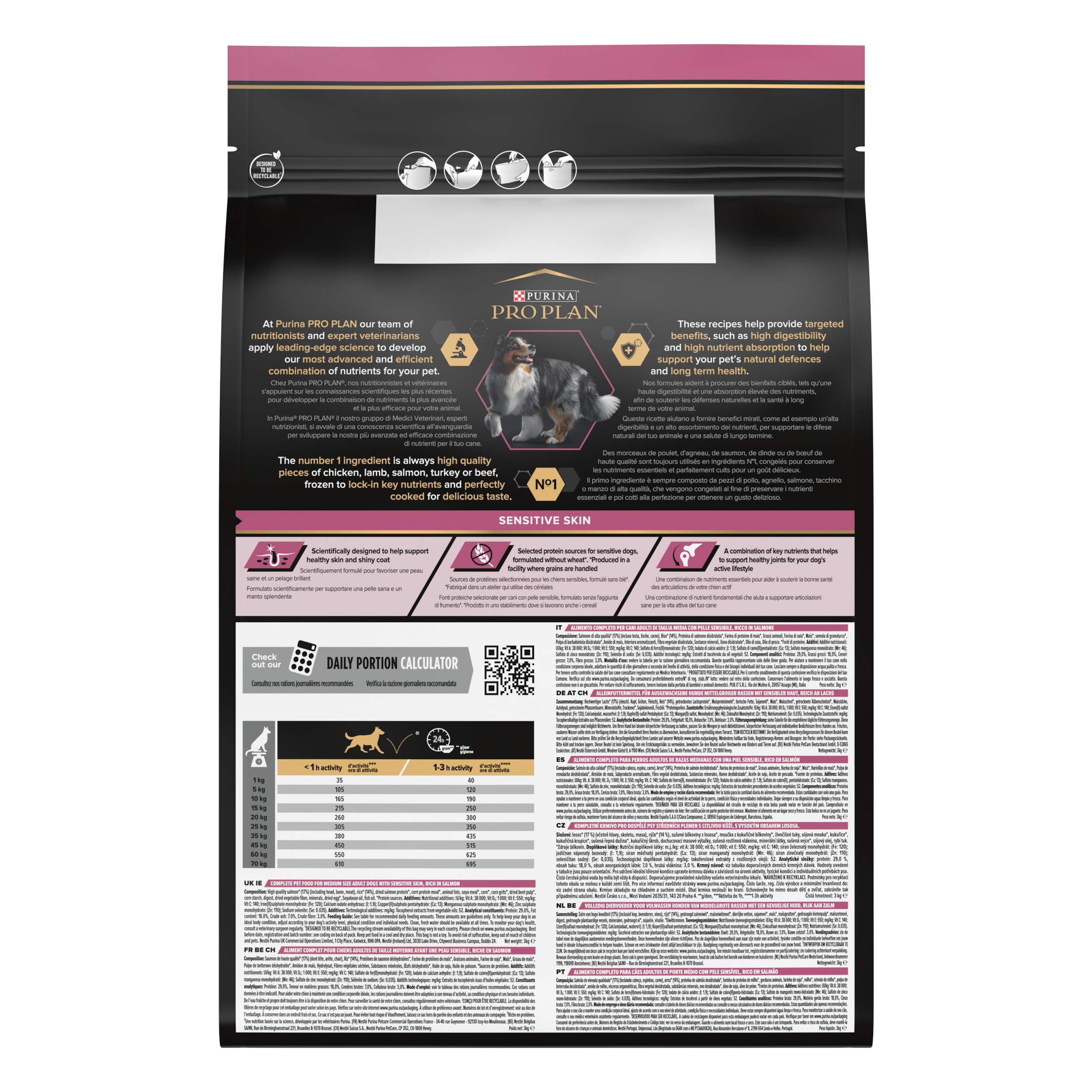 Purina Pro Plan Dog - Medium Adult Sensitive Skin Somon – 3 kg [2]