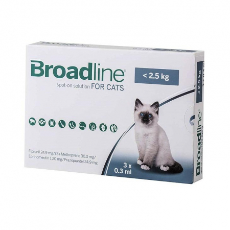 Farmacie Pisici - Broadline Cat Spot-On (sub 2.5 kg) - cutie cu 3 pipete