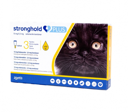 Farmacie Pisici - Stronghold Plus 15 mg Pisici (sub 2.5 kg) - 3 pipete