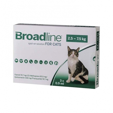 Farmacie Pisici - Broadline Cat Spot-On (2.5-7.5 kg) - cutie cu 3 pipete