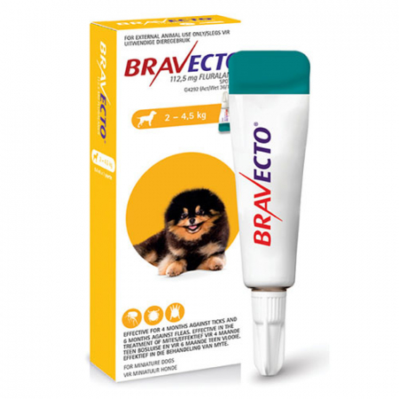 Antiparazitare Externe - Bravecto 112,50 mg (2-4,5 kg) - o pipetă