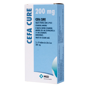Antibiotice și Antiinflamatoare - Cefa-Cure 200 mg - 20 tablete