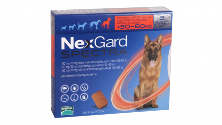 Antiparazitare Interne - NexGard Spectra XL (30-60kg) - 3 comprimate masticabile