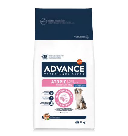 Hrană / Diete Câini - Advance Veterinary Diets Dog Atopic Medium-Maxi - Păstrăv – 12 kg
