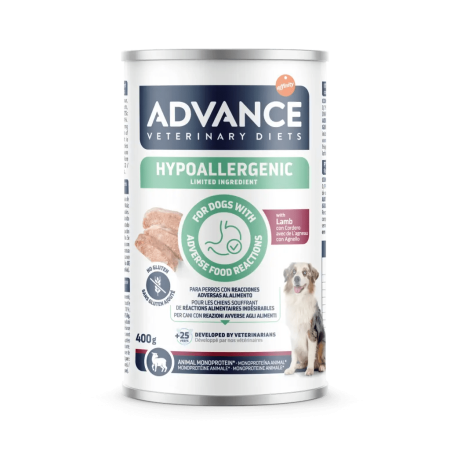 Hrană / Diete Câini - Advance Veterinary Diets Dog Hypoallergenic Miel - Conserva 400 g