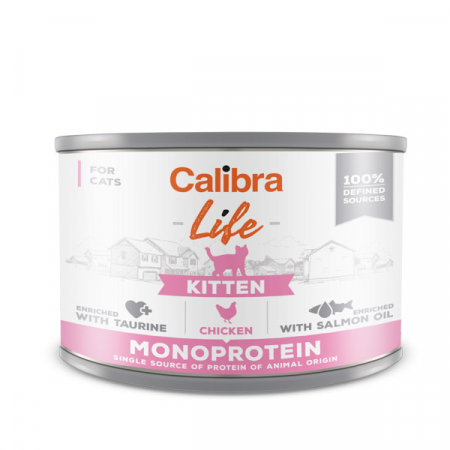 Hrană Umedă Pisici - Calibra Cat Life Can Kitten Chicken - 200 g