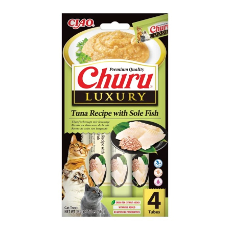 Hrană / Diete Pisici - Churu Cat Luxury Tuna & Sole Fish - 4 x 14 g