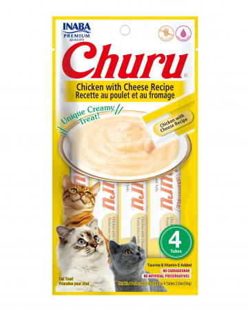 Recompense Pisici - Churu Creamy Piure Recompense pentru Pisici cu Pui și Brânză - 4 x 14 g