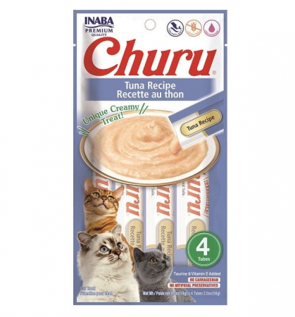 Pisici - 
Churu Creamy Piure Recompense pentru Pisici cu Ton - 4 x 14 g