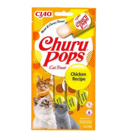 Hrană / Diete Pisici - Churu Pops Recompense pentru Pisici cu Pui - 4 x 15 g