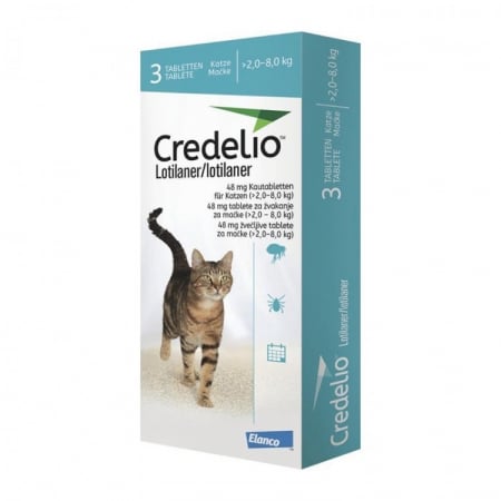 Farmacie Pisici - Credelio Cat 48 mg (2-8kg) - 3 tablete