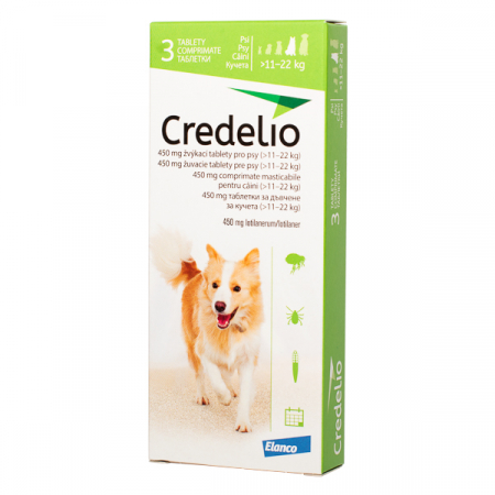 Câini - Credelio Dog 450 mg (11-22 kg) - 3 tablete