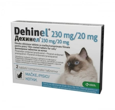 Farmacie Pisici - Dehinel Cat 230 mg - 20 mg – 2 comprimate pentru pisici