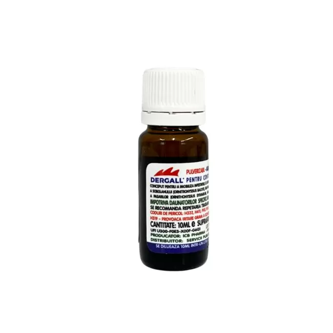 Farmacia Păsări - Dergall - 10 ml soluție împotriva dăunătorilor la găini
