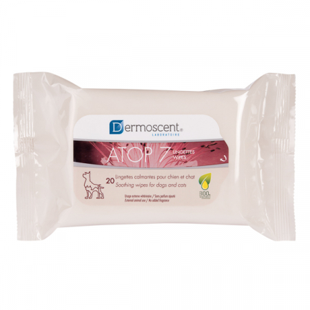 Șervețele Umede - Dermoscent Atop7 Wipes for Dogs and Cats – 20 șervețele umede