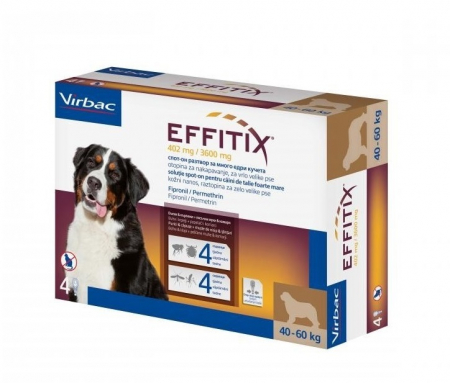 Afecțiuni - Effitix Dog XL (40-60kg) - cutie 4 pipete