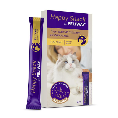 Hrană / Diete Pisici - Feliway Happy Snack cu Pui - 6 buc x 15 g