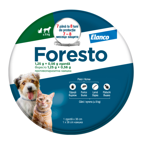 Foresto Zgardă pentru câini și pisici sub 8 kg – 38 cm