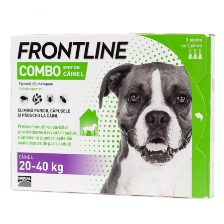 Frontline Combo Câine L (20-40 kg) – 3 pipete spot-on