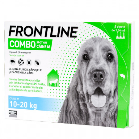 Antiparazitare Externe - Frontline Combo Câine M (10-20 kg) – 3 pipete spot-on