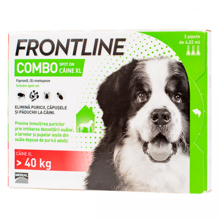 Antiparazitare Externe - Frontline Combo Câine XL (peste 40 kg) – 3 pipete spot-on