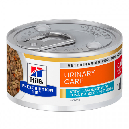 Diete Veterinare - Hrană umedă Pisici - Hill's PD Feline C/D Stress Tuna & Vegetables Stew 82 g