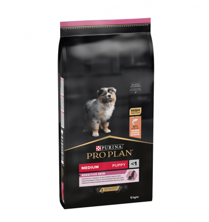 Hrană / Diete Câini - Purina Pro Plan Dog - Medium Puppy Sensitive Skin - Somon – 12 kg